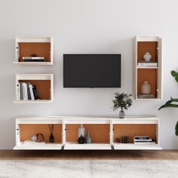 Meubles TV 6 pcs Blanc Bois massif de pin 