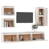 Meubles TV 6 pcs Blanc Bois massif de pin 
