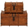 Coffre de rangement 2 pcs Bois d'acacia solide et finition miel 