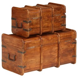 Coffre de rangement 2 pcs Bois d'acacia solide et finition miel 