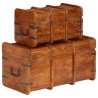 Coffre de rangement 2 pcs Bois d'acacia solide et finition miel 