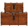 Coffre de rangement 2 pcs Bois d'acacia solide et finition miel 