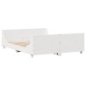 Lit bibliothèque sans matelas blanc 120x190 cm bois massif 
