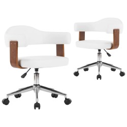 Chaises pivotantes à manger lot de 2 bois courbé et similicuir 