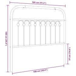 Tête de lit métal noir 100 cm 