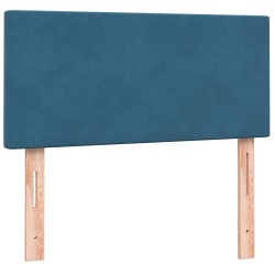 Sommier à lattes de lit et matelas bleu foncé 80x220 cm velours 