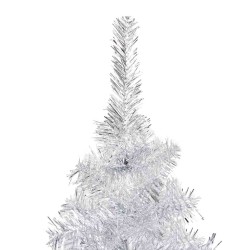 Arbre de Noël artificiel pré-éclairé/boules argenté 180 cm PET 