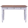 Bureau avec tiroirs blanc 117x57x75 cm bois d'acajou massif 