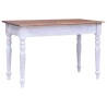 Bureau avec tiroirs blanc 117x57x75 cm bois d'acajou massif 