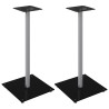 Supports de haut-parleurs 2 pcs noir et argenté 1 pilier 