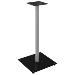 Supports de haut-parleurs 2 pcs noir et argenté 1 pilier 