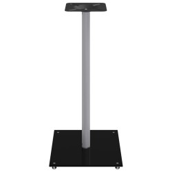 Supports de haut-parleurs 2 pcs noir et argenté 1 pilier 