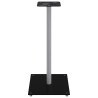 Supports de haut-parleurs 2 pcs noir et argenté 1 pilier 
