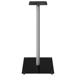 Supports de haut-parleurs 2 pcs noir et argenté 1 pilier 