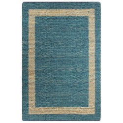 Tapis fait à la main Jute Bleu 120x180 cm 