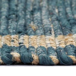 Tapis fait à la main Jute Bleu 120x180 cm 