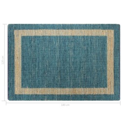 Tapis fait à la main Jute Bleu 120x180 cm 