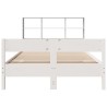 Lit bibliothèque sans matelas blanc 135x190 cm bois pin massif 