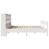 Lit bibliothèque sans matelas blanc 135x190 cm bois pin massif 