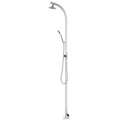 Douche de jardin avec base gris 220 cm Aluminium 