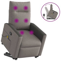 Fauteuil inclinable de massage Taupe Tissu 