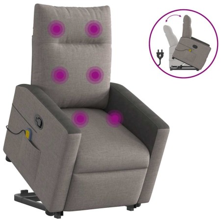 Fauteuil inclinable de massage Taupe Tissu 