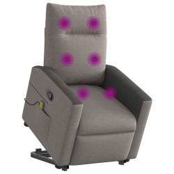 Fauteuil inclinable de massage Taupe Tissu 