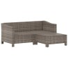 Salon de jardin 3 pcs avec coussins Gris Résine tressée 