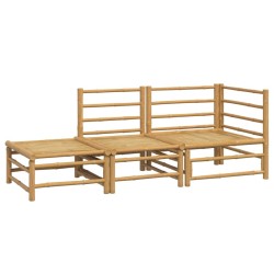 Salon de jardin 3 pcs avec coussins gris clair bambou 