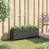 Jardinière avec roulettes et 3 pots noir 107x32x38 cm rotin 
