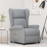 Fauteuil inclinable électrique à oreilles gris clair tissu 
