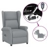Fauteuil inclinable électrique à oreilles gris clair tissu 