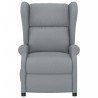Fauteuil inclinable électrique à oreilles gris clair tissu 