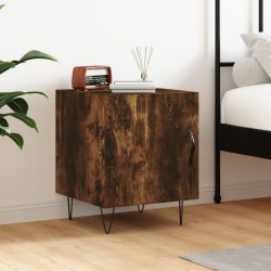 Table de chevet chêne fumé 40x40x50 cm bois d'ingénierie 