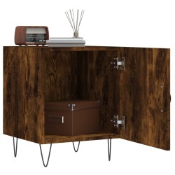Table de chevet chêne fumé 40x40x50 cm bois d'ingénierie 