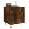 Table de chevet chêne fumé 40x40x50 cm bois d'ingénierie 