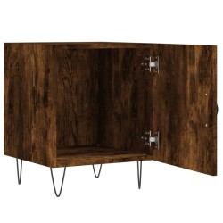 Table de chevet chêne fumé 40x40x50 cm bois d'ingénierie 