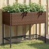Jardinière avec étagère marron résine tressée 