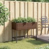 Jardinière avec étagère marron résine tressée 