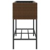 Jardinière avec étagère marron résine tressée 