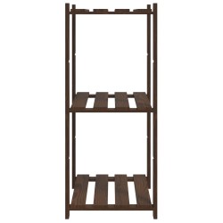 Support de rangement à 3 niveaux marron 60x38x90 cm bois de pin 