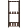 Support de rangement à 3 niveaux marron 60x38x90 cm bois de pin 