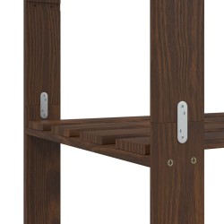 Support de rangement à 3 niveaux marron 60x38x90 cm bois de pin 