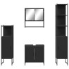 Ensemble de meubles salle de bain 4 pcs noir bois d'ingénierie 