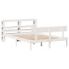 Cadre de lit sans matelas blanc 150x200 cm bois de pin massif 
