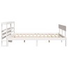 Cadre de lit sans matelas blanc 150x200 cm bois de pin massif 