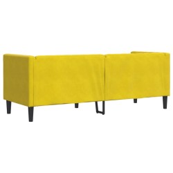 Canapé Chesterfield avec traversins 3 places jaune velours 