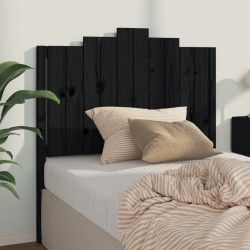 Tête de lit Noir 106x4x110 cm Bois massif de pin 