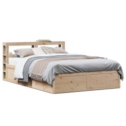 Cadre de lit avec tête de lit 150x200 cm bois de pin massif 