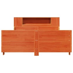 Cadre de lit sans matelas cire marron 120x190cm bois pin massif 